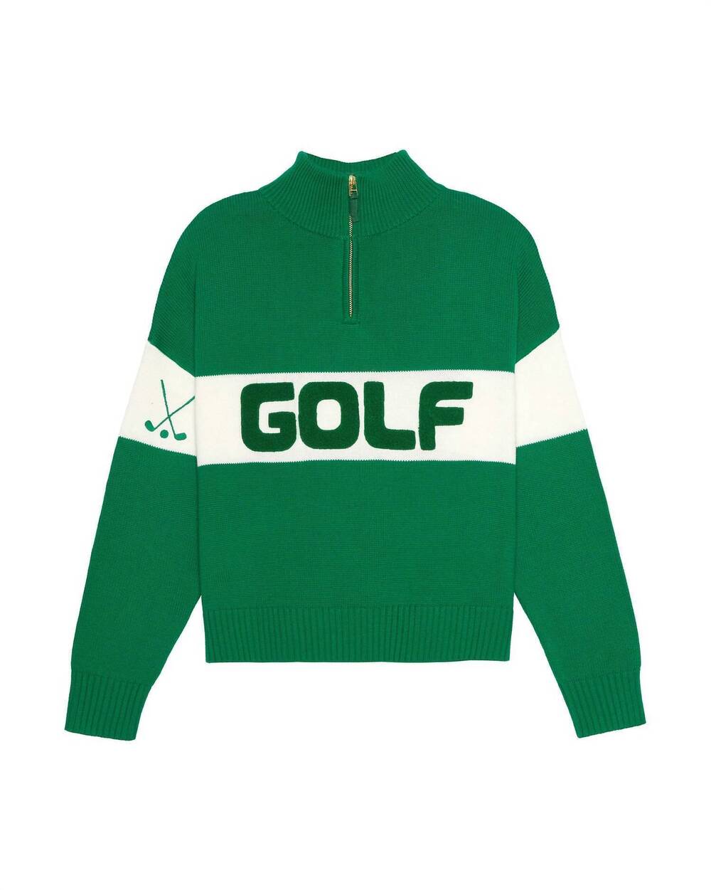 NEW ELLSWORTH + IVEY women's madison quarter zip golf sweatshirt in green